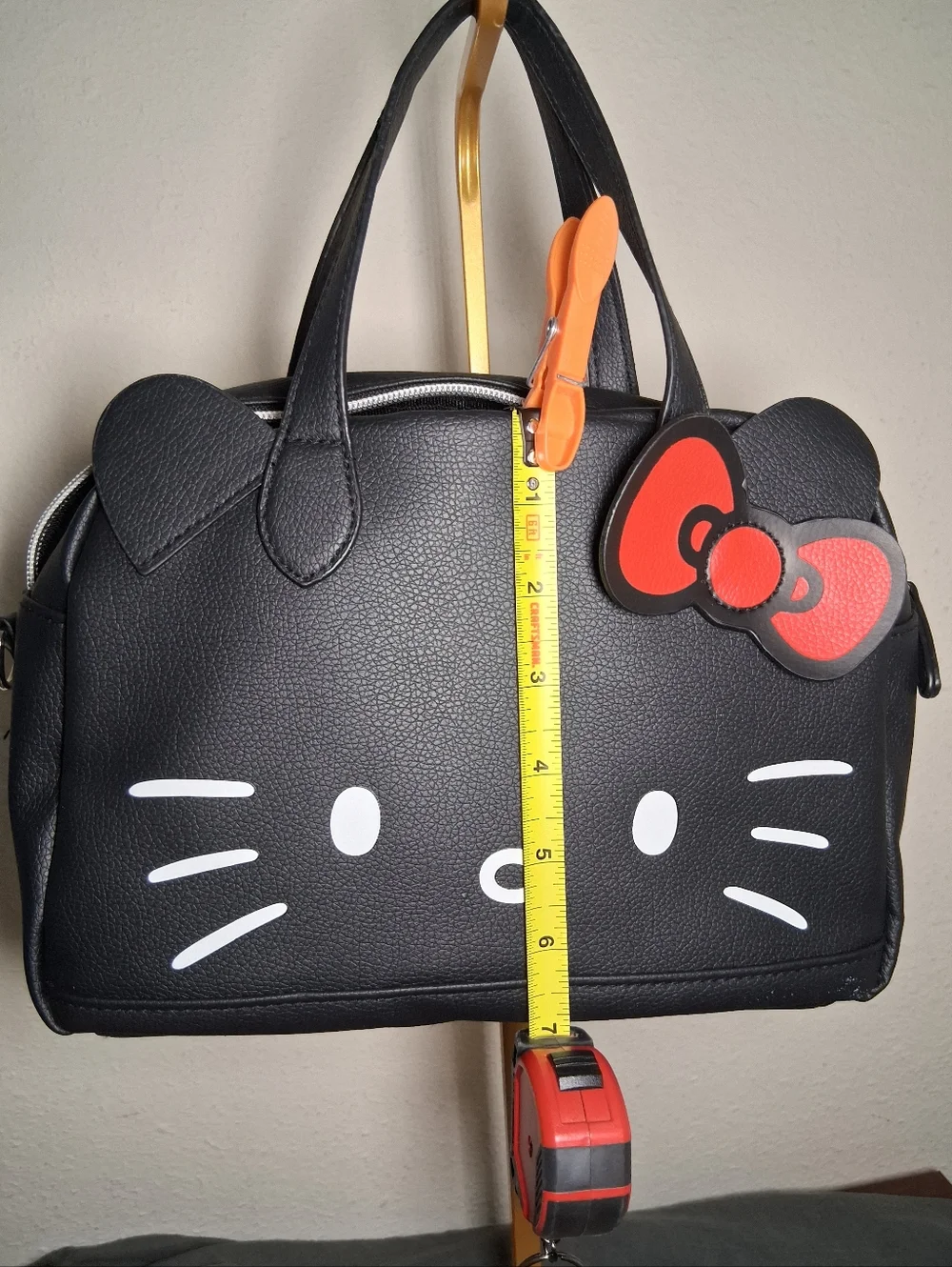 Hello Kitty Black Satchel With Crossbody Strap - Picture 4 of 7